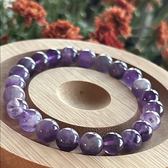 Handmade Amethyst Crystal Beaded Bracelet * - Picture 2 of 4